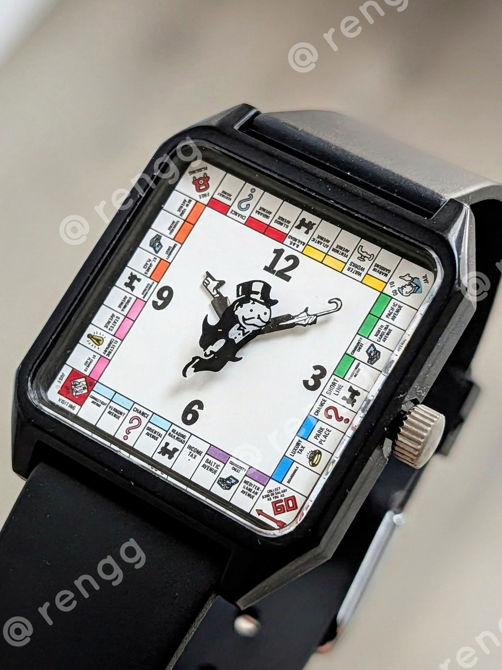RARE Vintage Parker Brother Monopoly Black Tank 1986 Watch Incredible Details